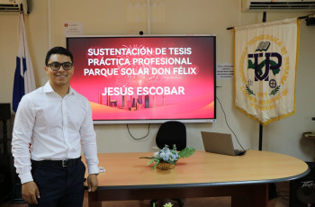 El estudiante Jesús Escobar de la Licenciatura en Ingeniería de Energía y Ambiente, presentó su Trabajo de Graduación de tipo Práctica Profesional el viernes 30 de agosto.