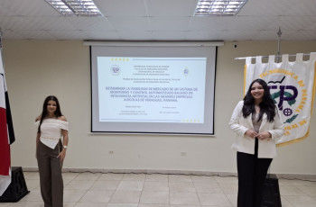 Victoria Ramos y Ellayn Montenegro, estudiantes del Centro Regional de Veraguas sustentaron su trabajo de graduación el 9 de junio.