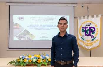 Yomar Pinto, estudiante de la Licenciatura en Ingeniería Civil del Centro Regional de Veraguas, sustentó su trabajo de graduación correspondiente a una práctica profesional el 15 de julio.