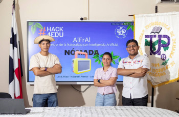 Estudiantes Luis Camargo, José Álveo y Nazareth Franco. Estudiantes Luis Camargo, José Álveo y Nazareth Franco.