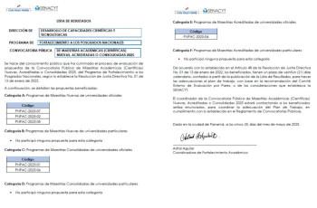 UTP Azuero es seleccionada por segunda vez en convocatoria SENACYT para Maestrías Académicas 2025