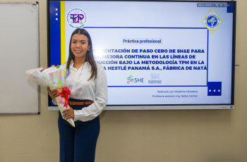Madeline Hernández, de la Licenciatura en Ingeniería Industrial del Centro Regional de la Universidad Tecnológica de Panamá (UTP), en Veraguas. Madeline Hernández, de la Licenciatura en Ingeniería Industrial del Centro Regional de la Universidad Tecnológica de Panamá (UTP), en Veraguas.