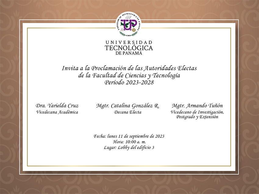 Invitación A La Proclamación De Las Autoridades Electas De La Facultad